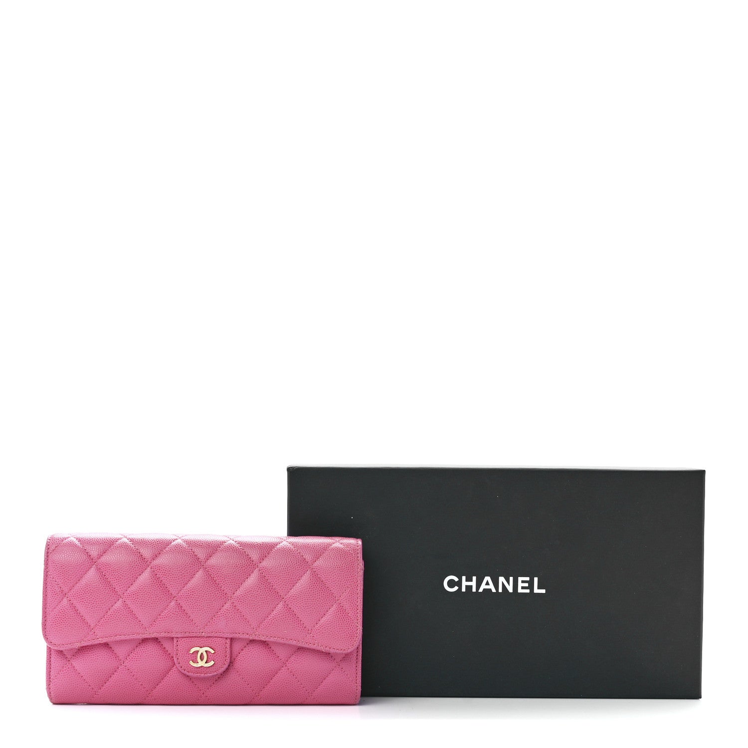 Chanel Caviar Quilted Large Gusset Flap Wallet Pink 13 of 13