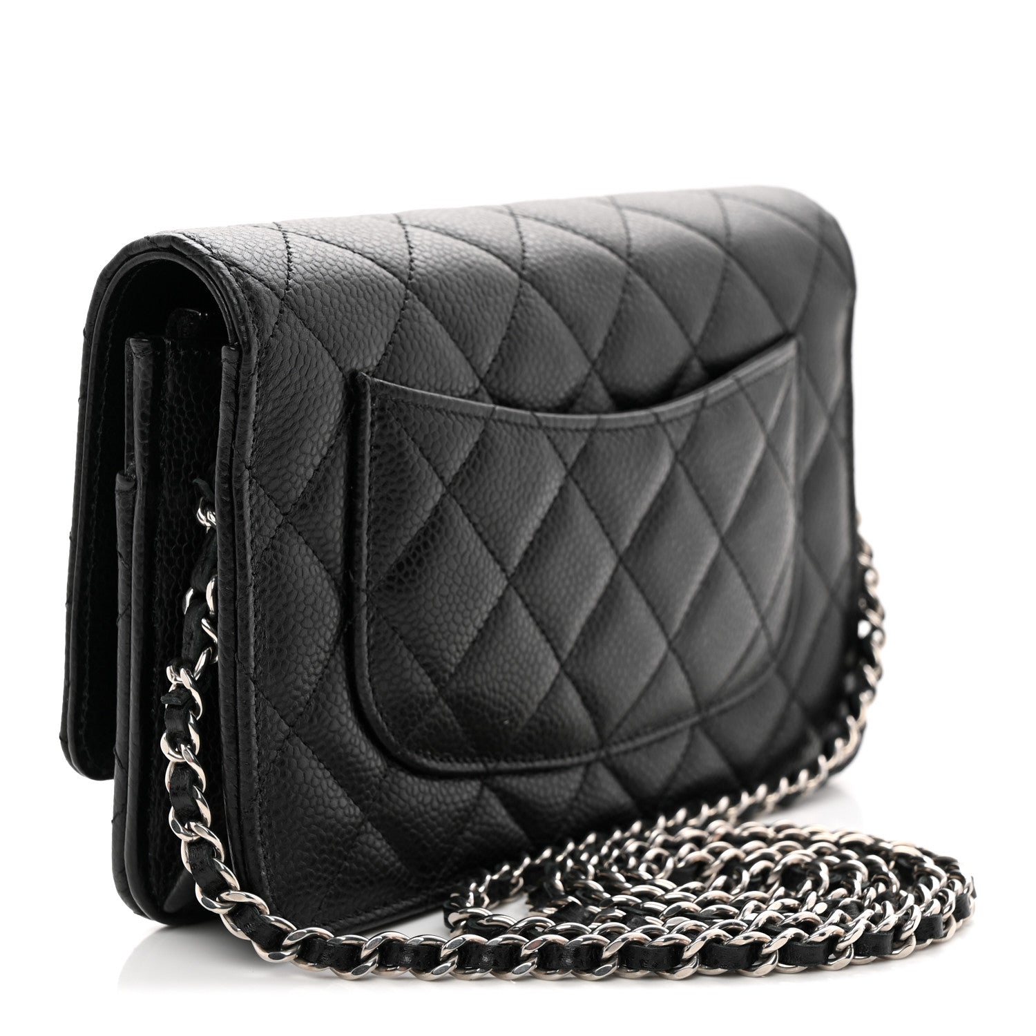 Chanel Caviar Quilted CC Turnlock Wallet On Chain WOC Black 3 of 12