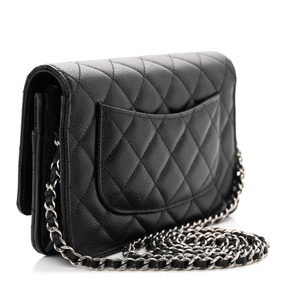 Chanel Caviar Quilted CC Turnlock Wallet On Chain WOC Black 3 of 12