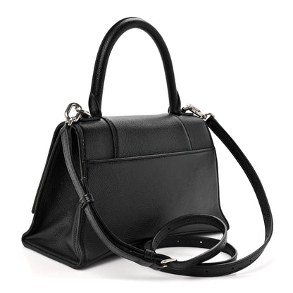Balenciaga Grained Calfskin Small Hourglass Top Handle Bag Black 3 of 14