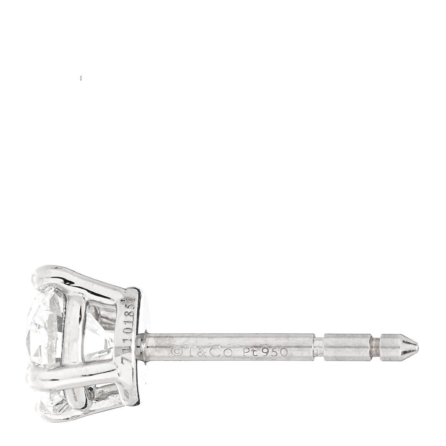 Tiffany Platinum Diamond 1.12ctw Round Solitaire Earrings 4 of 4