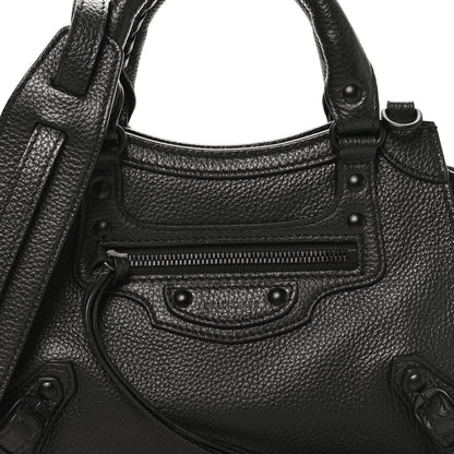 Balenciaga Grained Calfskin Neo Classic Black Hardware Nano City Crossbody Black 7 of 9