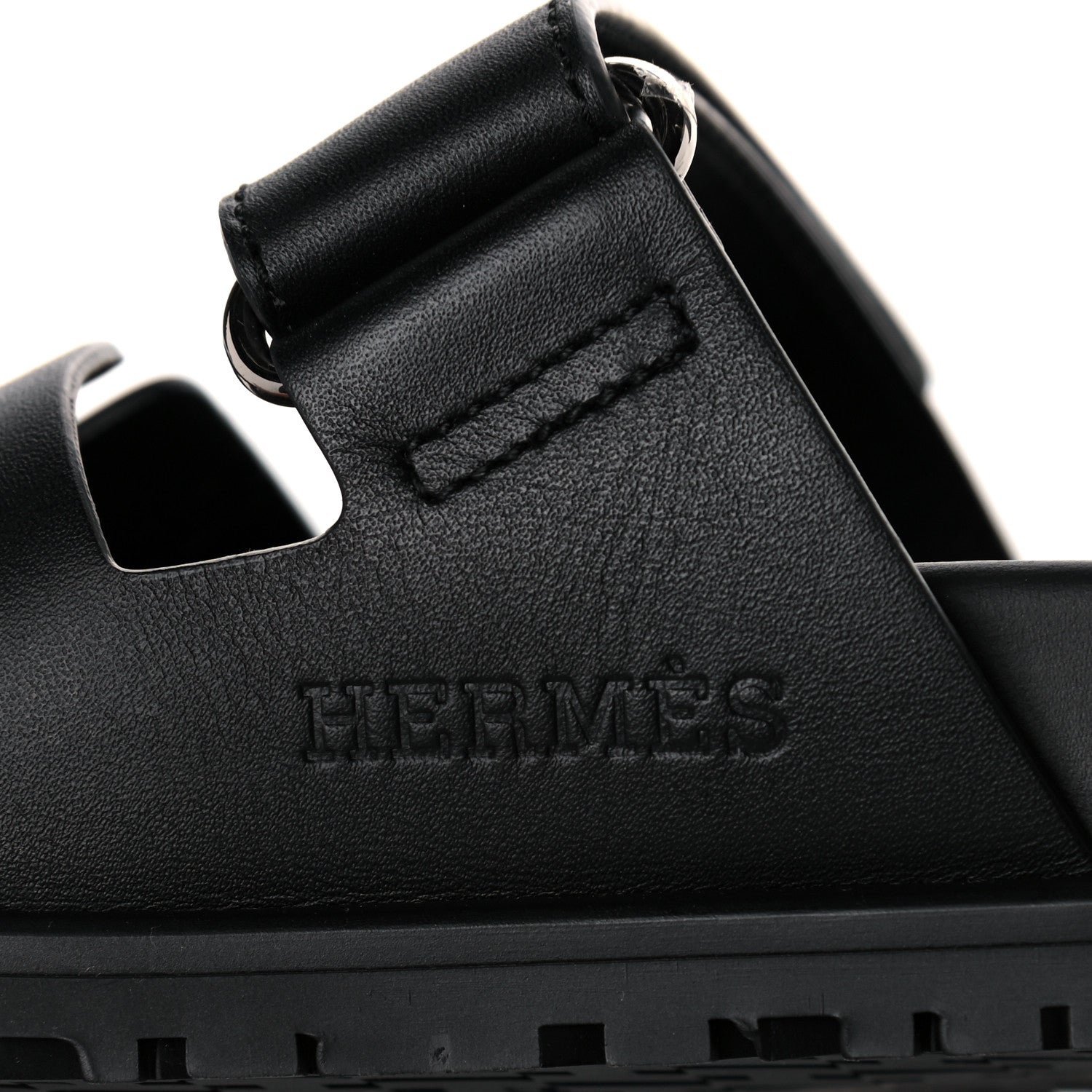 Hermes Calfskin Womens Chypre Sandals 35 Black 9 of 10