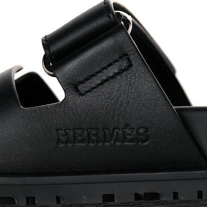 Hermes Calfskin Womens Chypre Sandals 35 Black 9 of 10