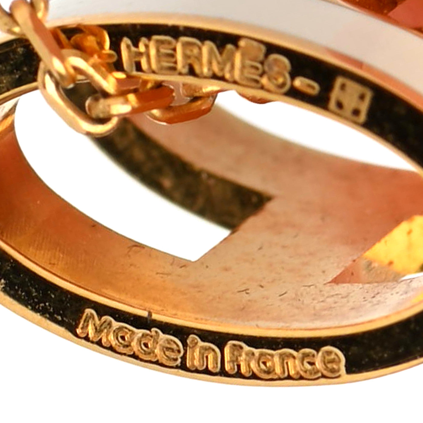 Hermes Lacquered Gold Pop H Pendant Necklace White 4 of 4