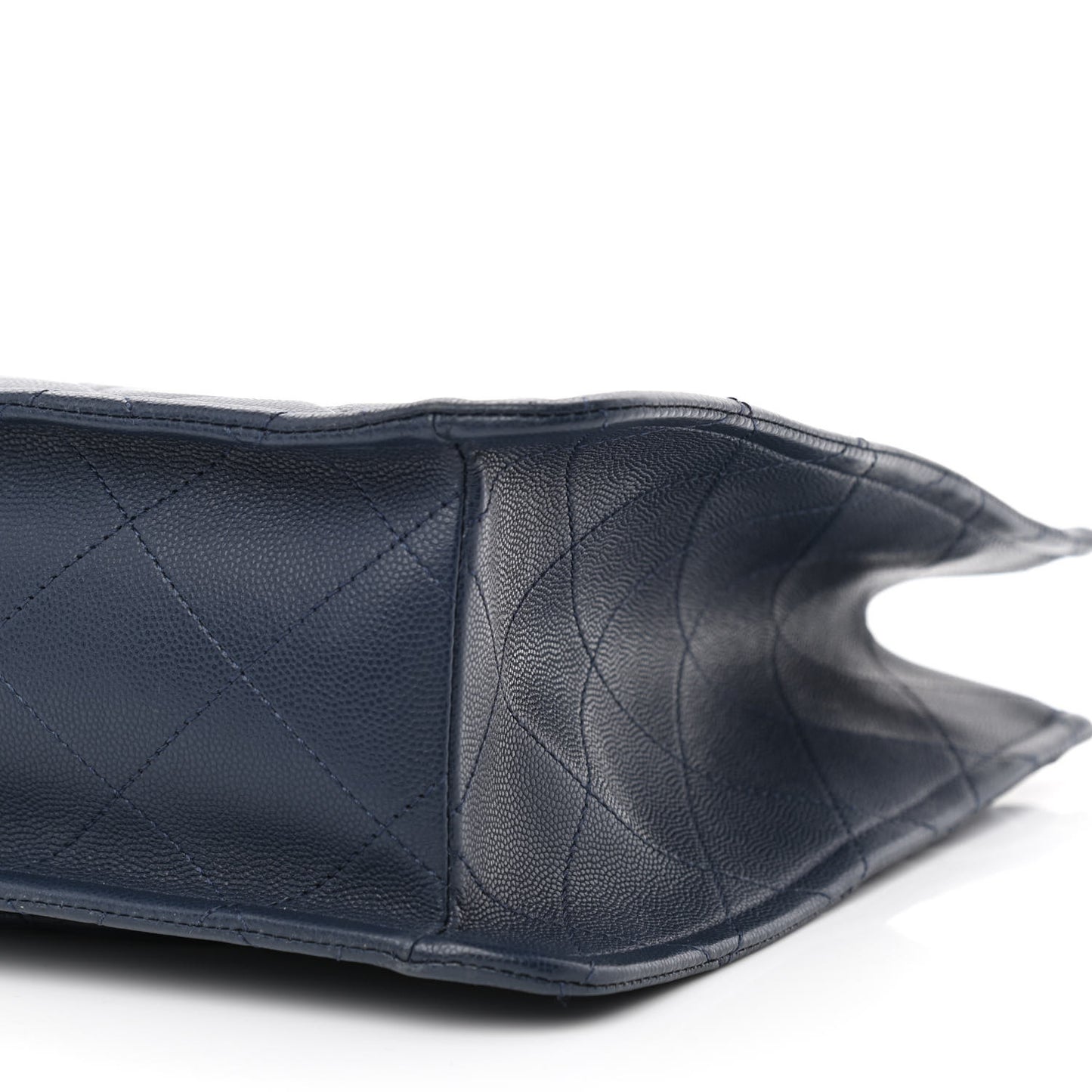 Caviar Quilted Sweet Classic Shopping Tote Navy Blue