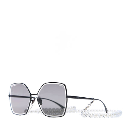 Chanel Butterfly Removable Pearl Chain Sunglasses 4262 Black 1 of 7