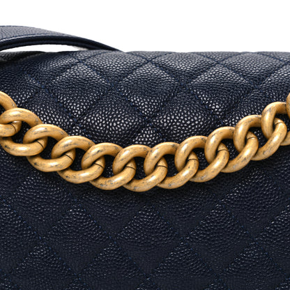 Chanel Caviar Quilted Medium Boy Flap Navy 8 of 10