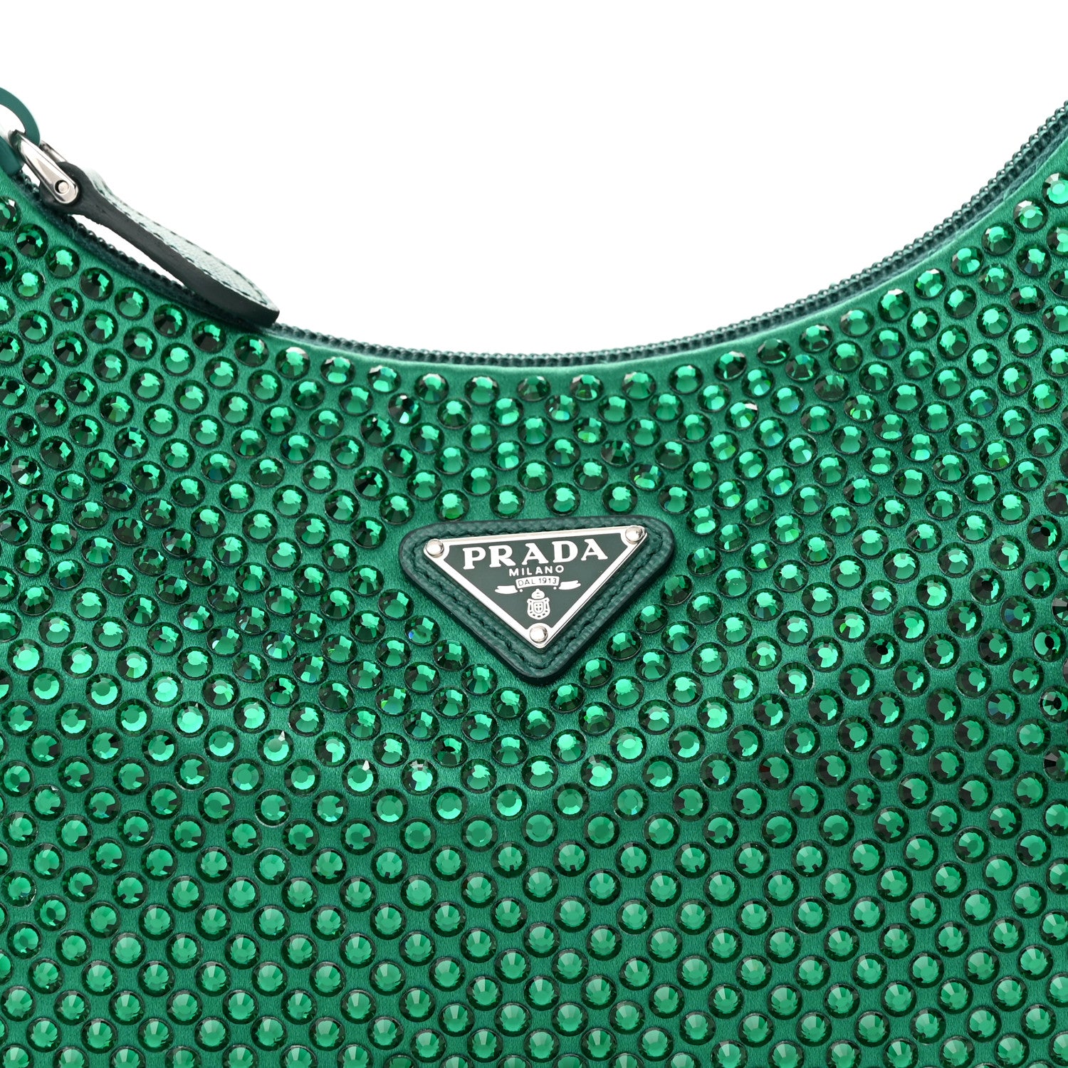 Prada Satin Crystal Mini Re-Edition 2000 Bag Mango 7 of 9