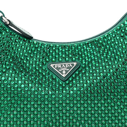 Prada Satin Crystal Mini Re-Edition 2000 Bag Mango 7 of 9