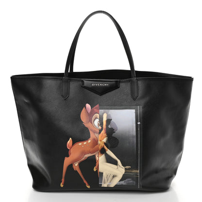 Givenchy Textured Coated Canvas Bambi Print Large Antigona Tote Black 3 of 14