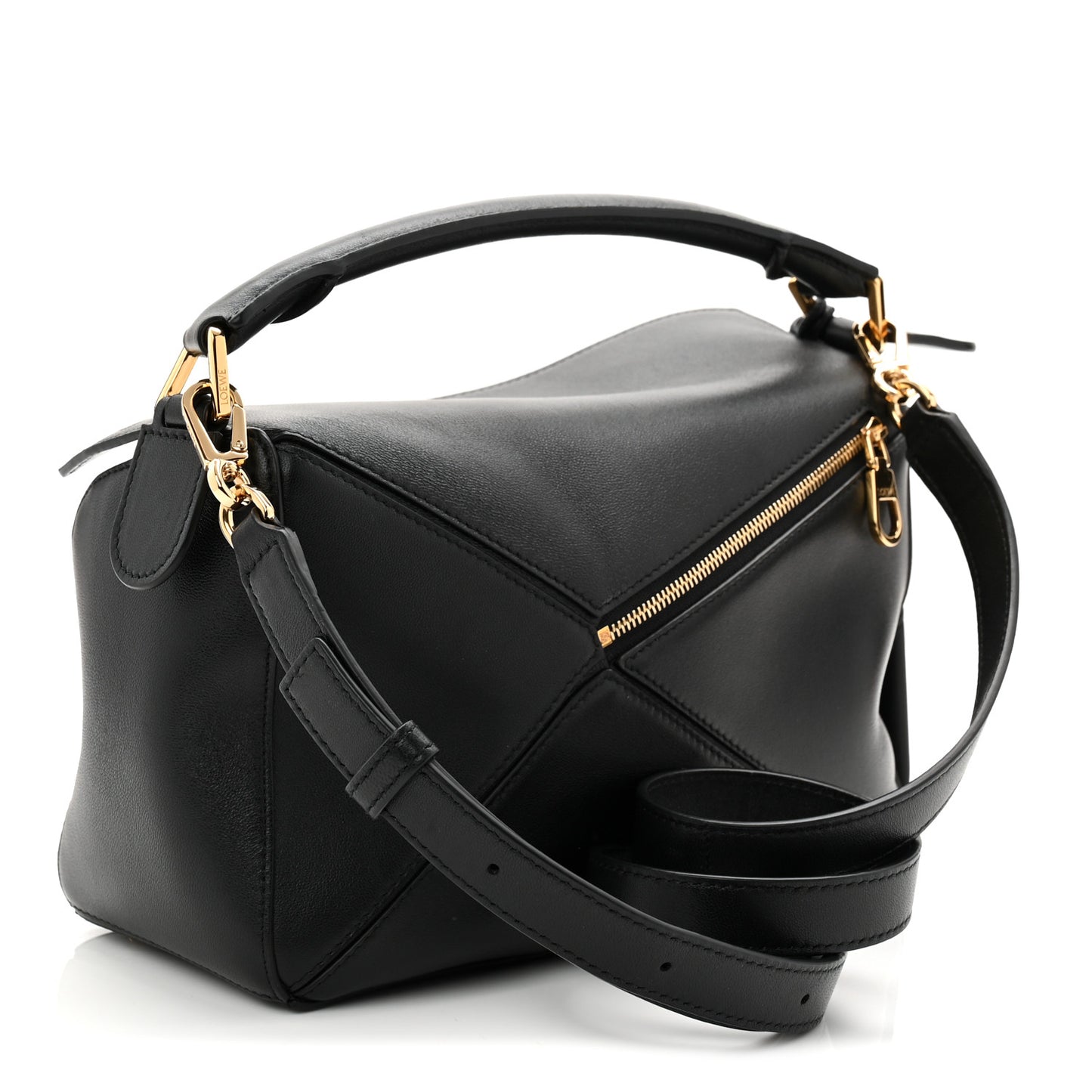 Nappa Lambskin Small Featherlight Puzzle Bag Black