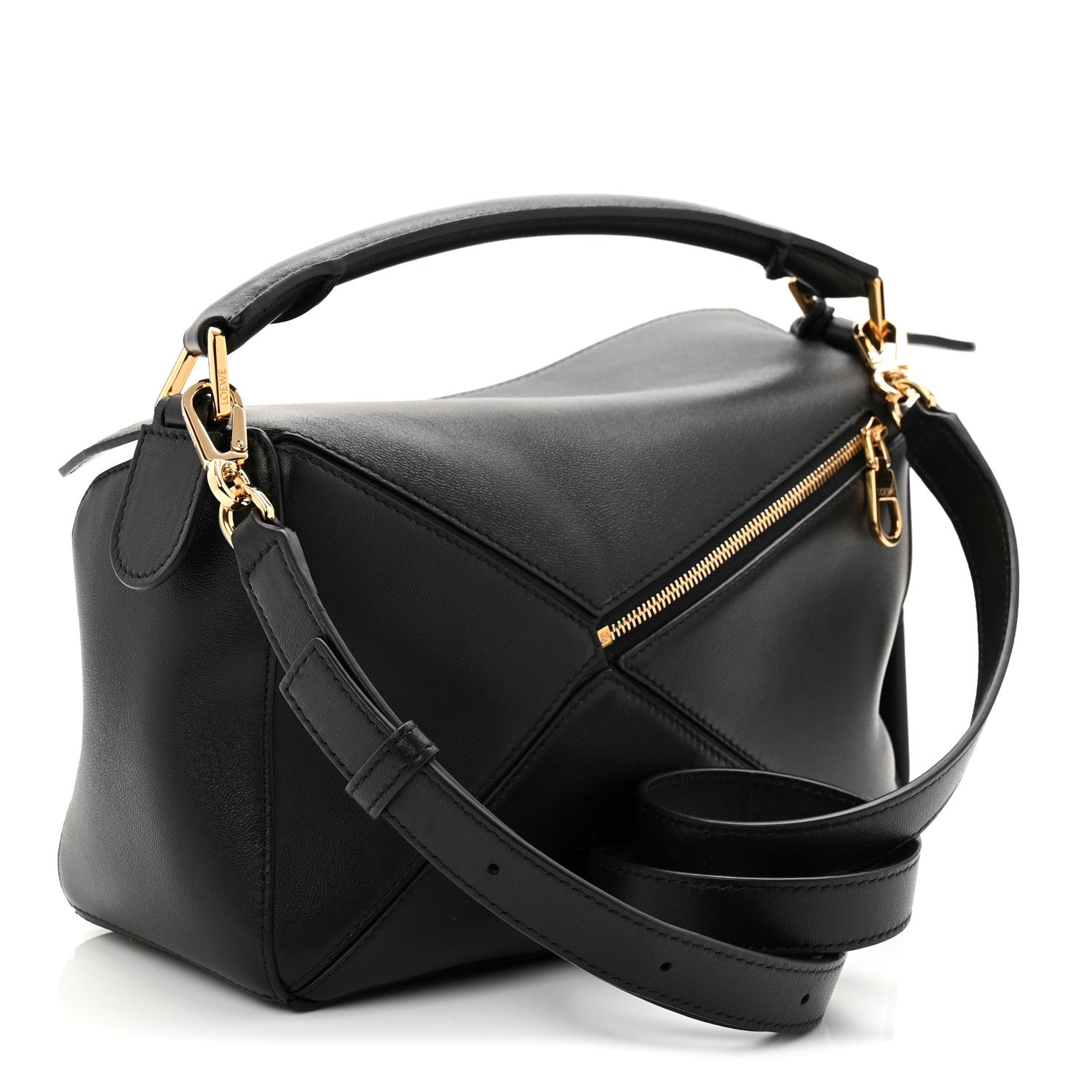 Loewe Nappa Lambskin Small Featherlight Puzzle Bag Black 3 of 9