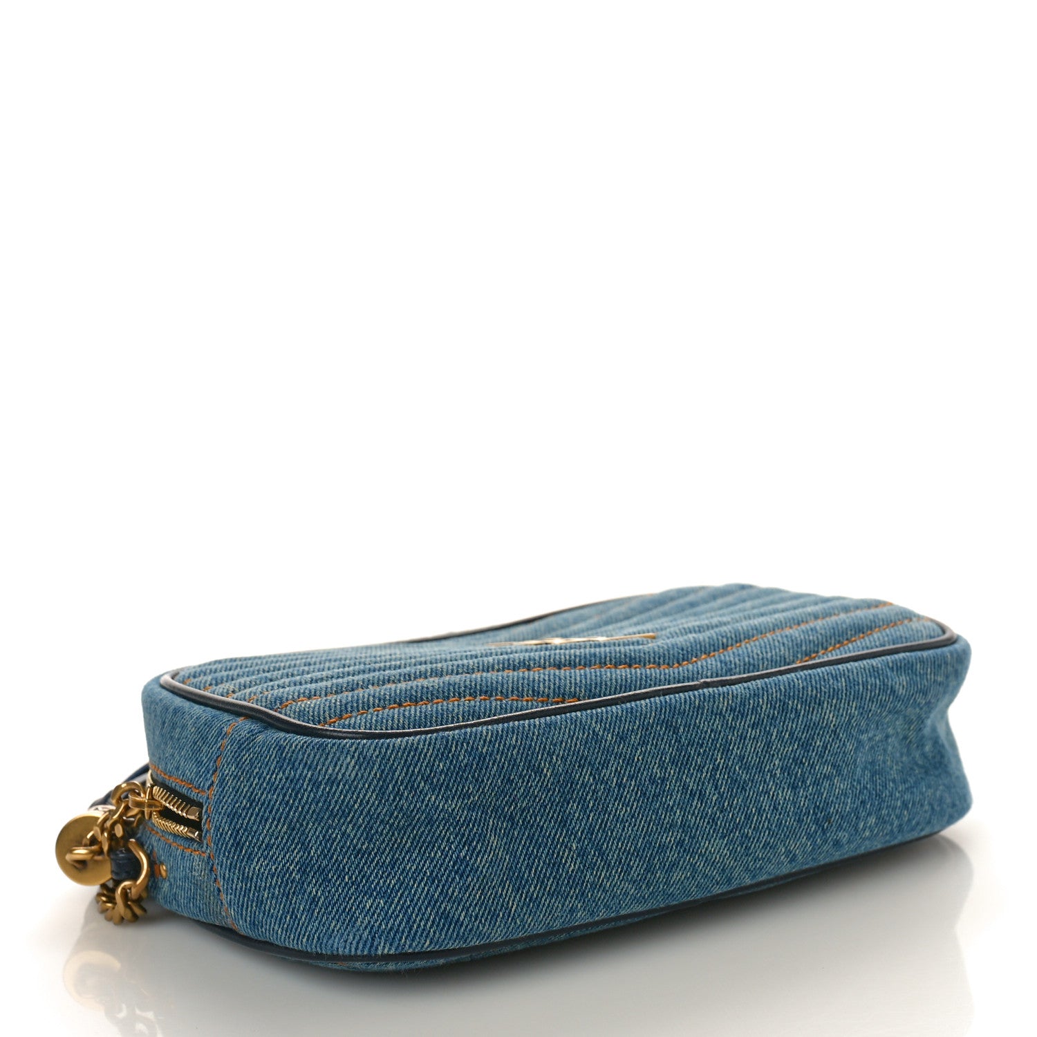 Saint Laurent Denim Matelasse Monogram Mini Lou Camera Bag California Blue 4 of 10