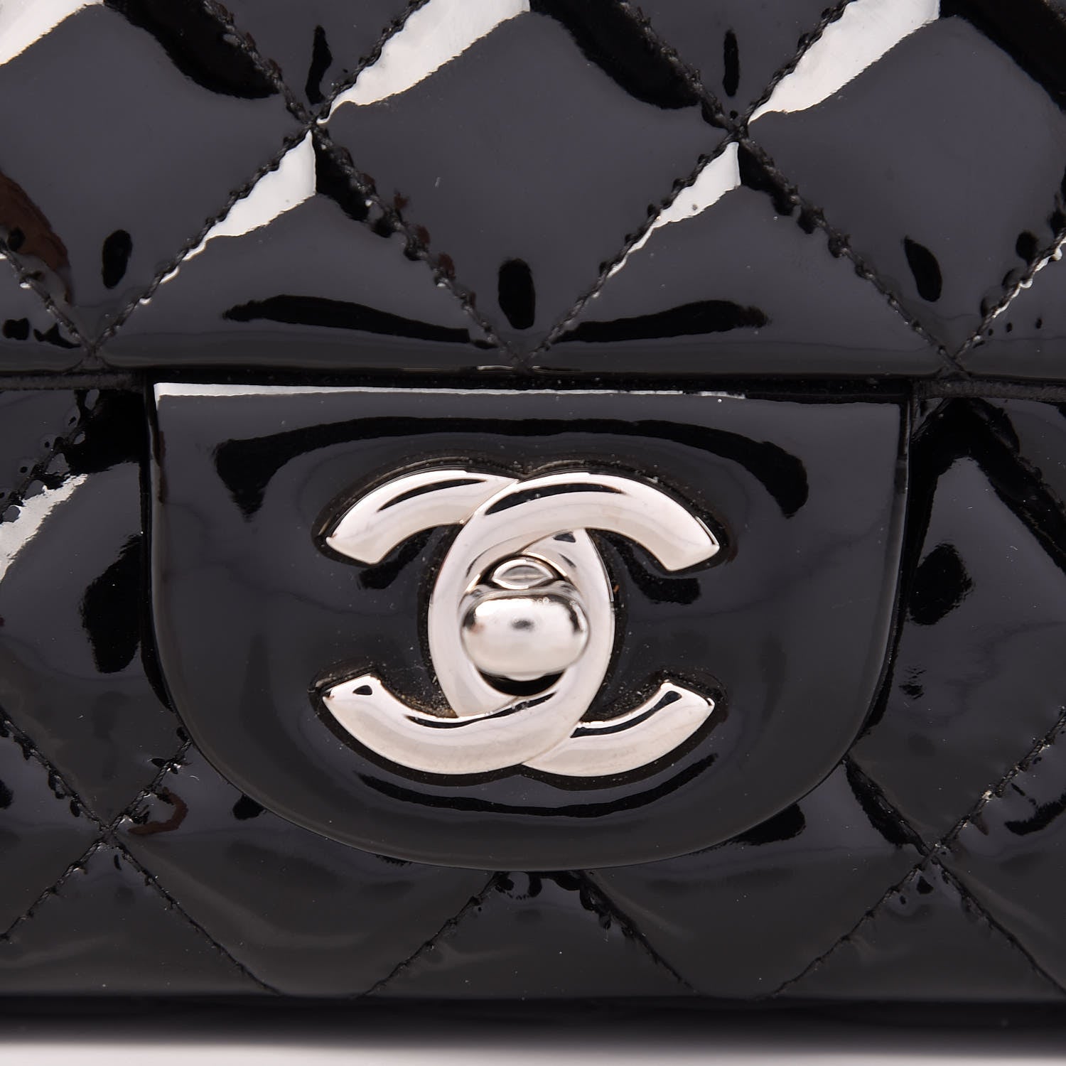 Chanel Patent Calfskin Quilted Mini Rectangular Flap Black 9 of 15