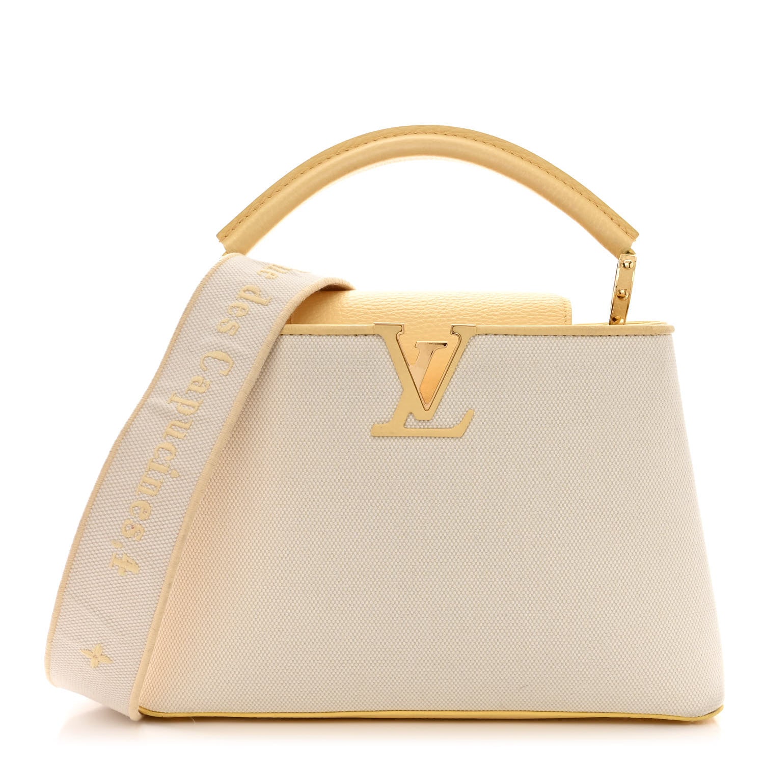 Louis Vuitton Canvas Taurillon Capucines BB Plume Yellow 1 of 10