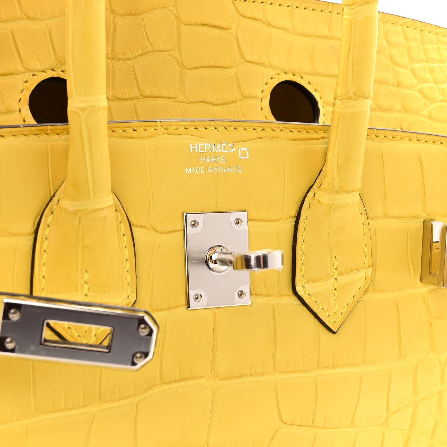 Hermes Matte Alligator Birkin 25 Mimosa 5 of 10