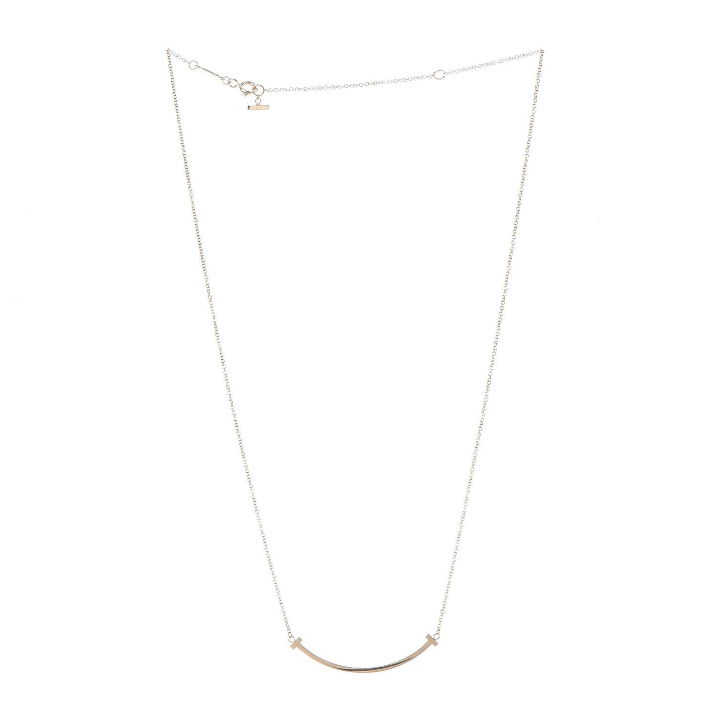 18K Yellow Gold Small T Smile Pendant Necklace