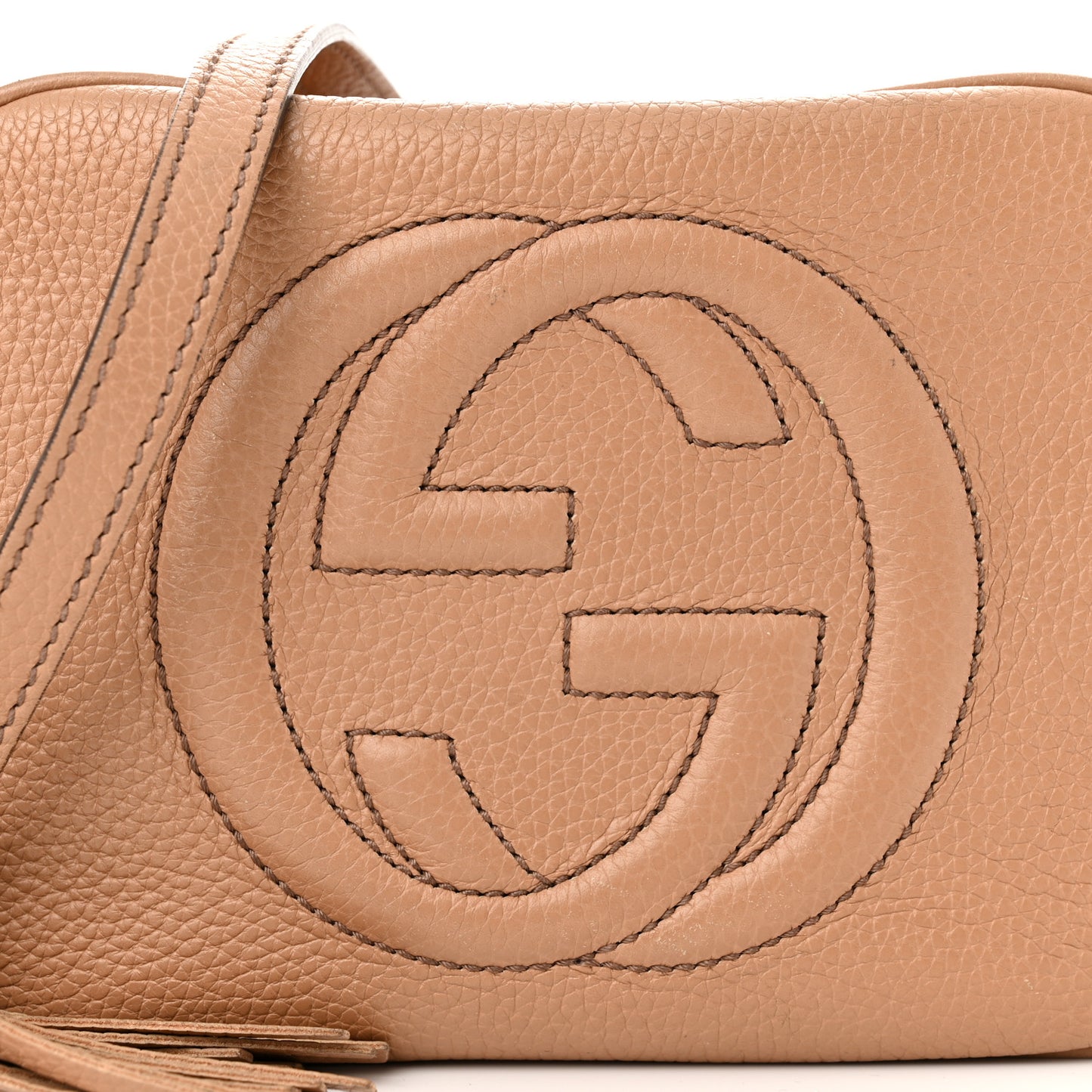 Pebbled Calfskin Small Soho Disco Bag Camelia
