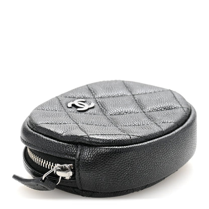 Chanel Iridescent Caviar Quilted Zip Around Classic Coin Purse Black 4 of 9