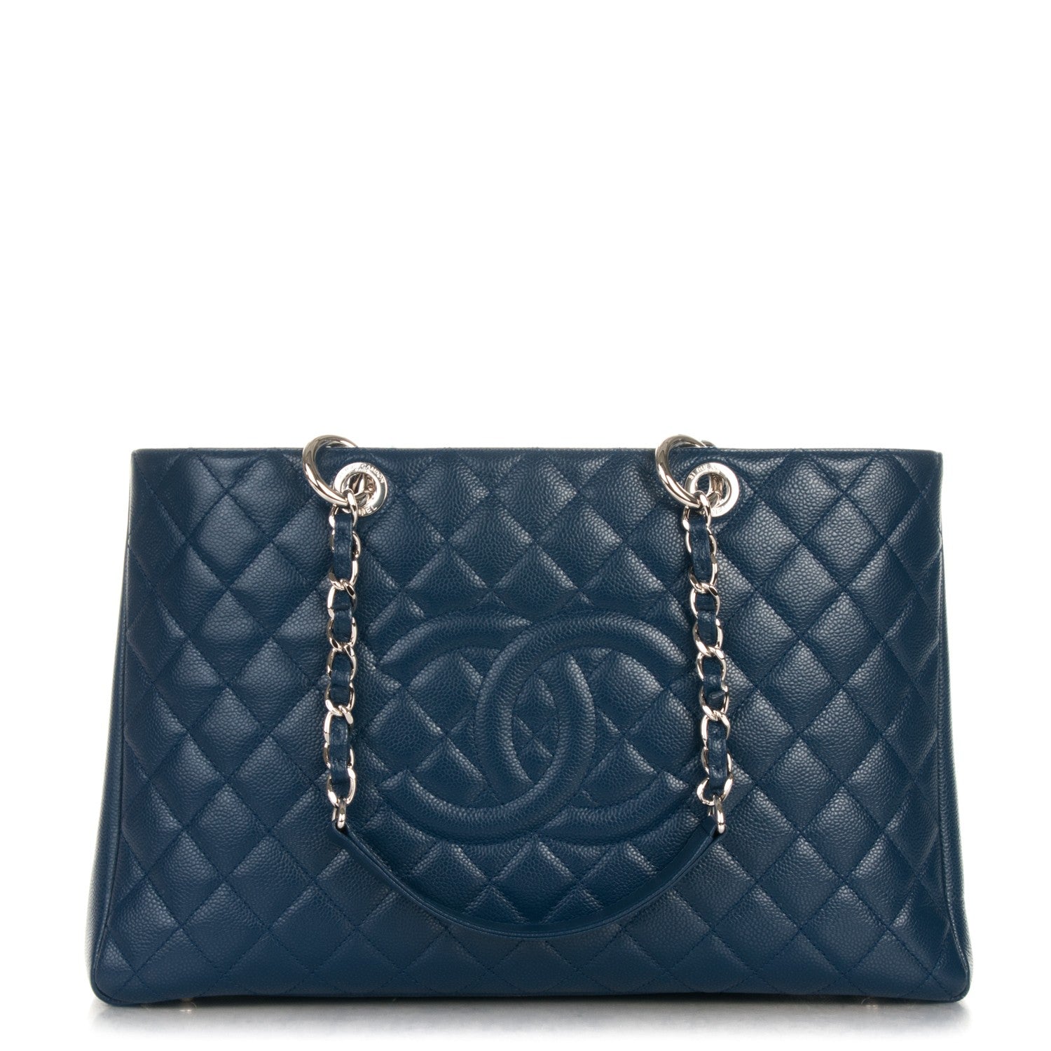 Chanel Caviar Quilted XL Grand Shopping Tote GST Navy Blue 1 of 7
