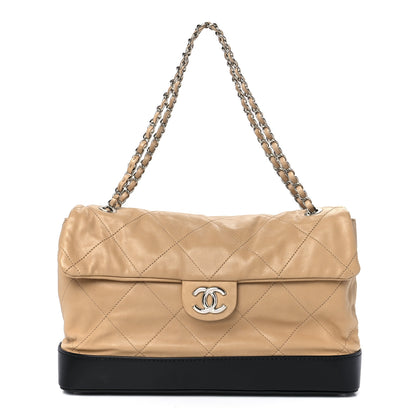 Chanel Calfskin Quilted VIP Flap Beige Black 1 of 11