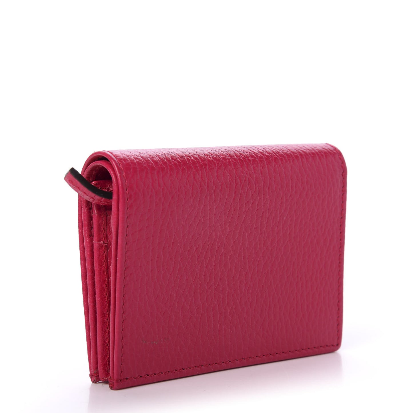 Pebbled Calfskin Butterfly Card Case Pink