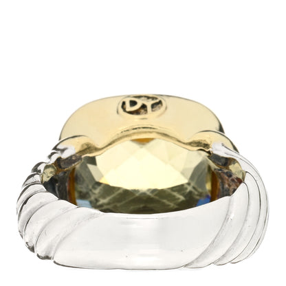 David Yurman Sterling Silver 14K Yellow Gold Lemon Citrine 14mm Noblesse Ring 54 6.75 3 of 4