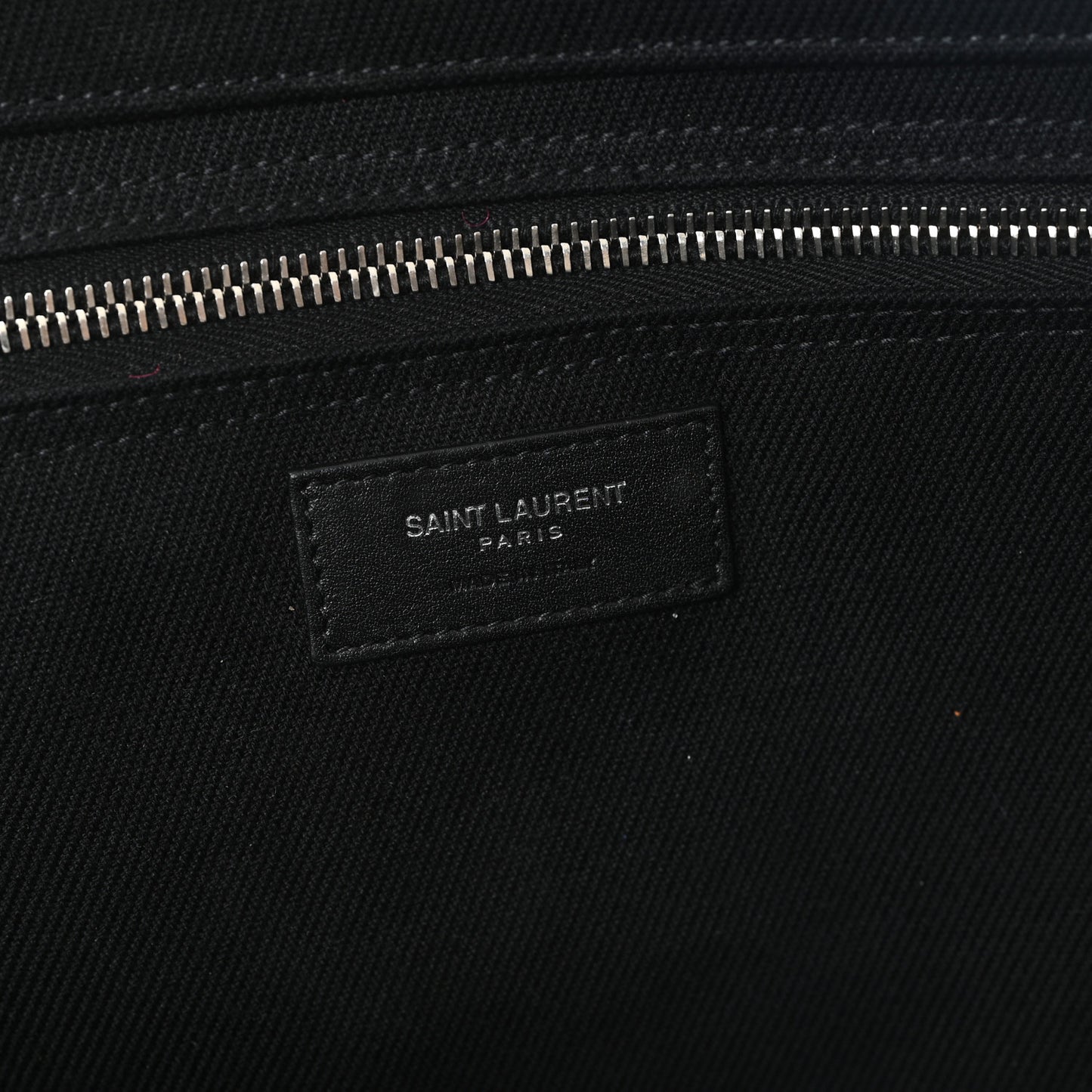 Linen Calfskin Rive Gauche Tote Black