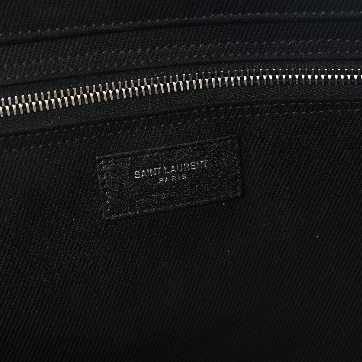 Saint Laurent Linen Calfskin Rive Gauche Tote Black 5 of 9
