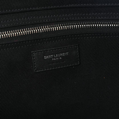 Saint Laurent Linen Calfskin Rive Gauche Tote Black 5 of 9