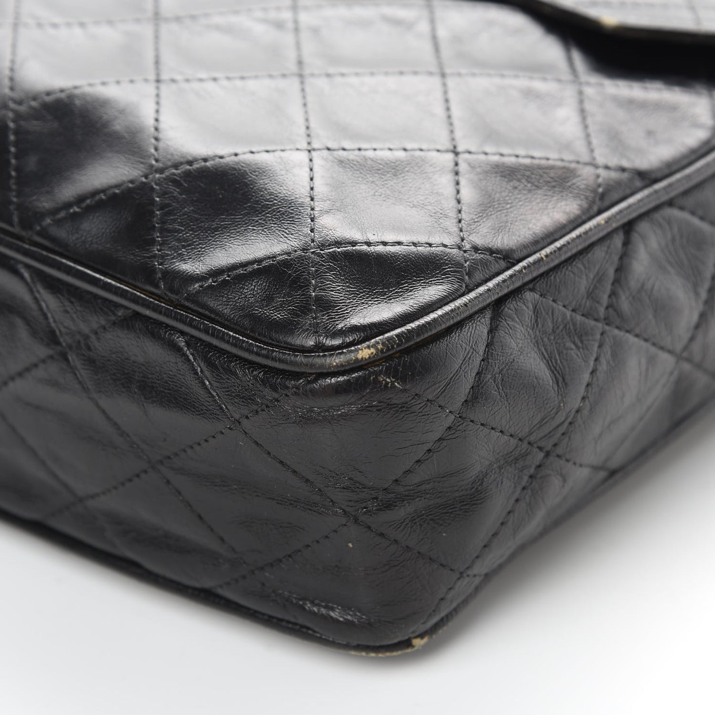 Lambskin Quilted Flap Shoulder Bag Black