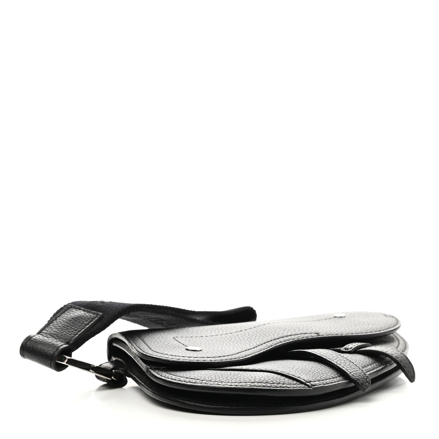 X KAWS Grained Calfskin Saddle Wristlet Black