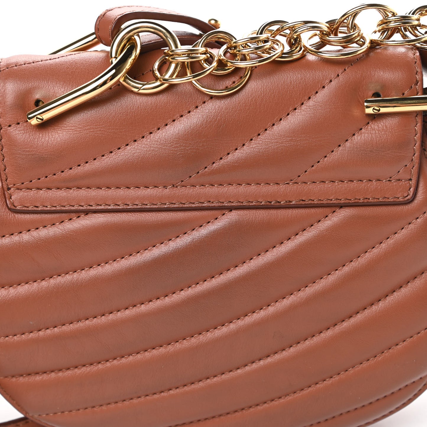 Calfskin Quilted Mini Drew Bijou Shoulder Bag Chestnut Brown