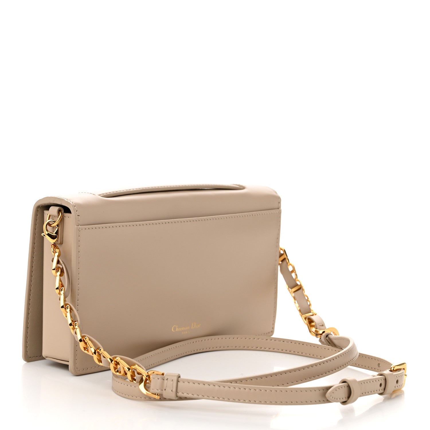 Christian Dior Calfskin CD Signature Clutch Caramel Beige 3 of 9