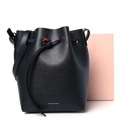 Mansur Gavriel Saffiano Mini Bucket Bag Black Flamma 13 of 13