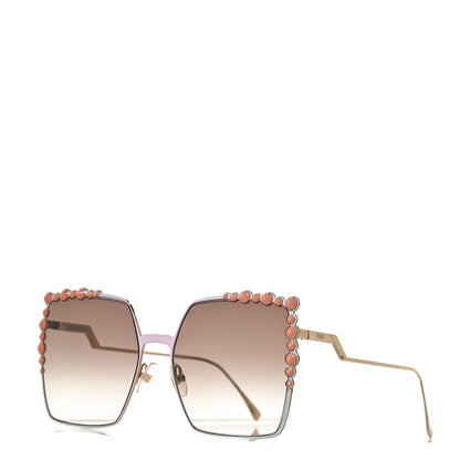 Fendi Square Dots Sunglasses FF 0259/S Gold 1 of 8