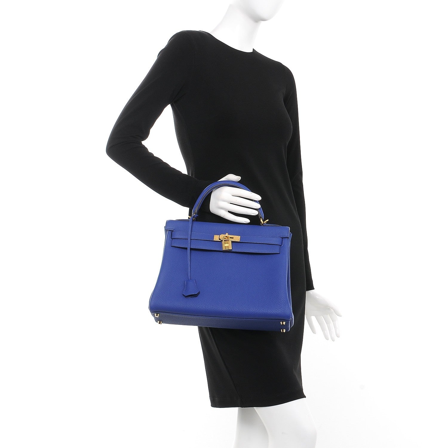 Hermes Togo Kelly Retourne 32 Bleu Electrique 2 of 35