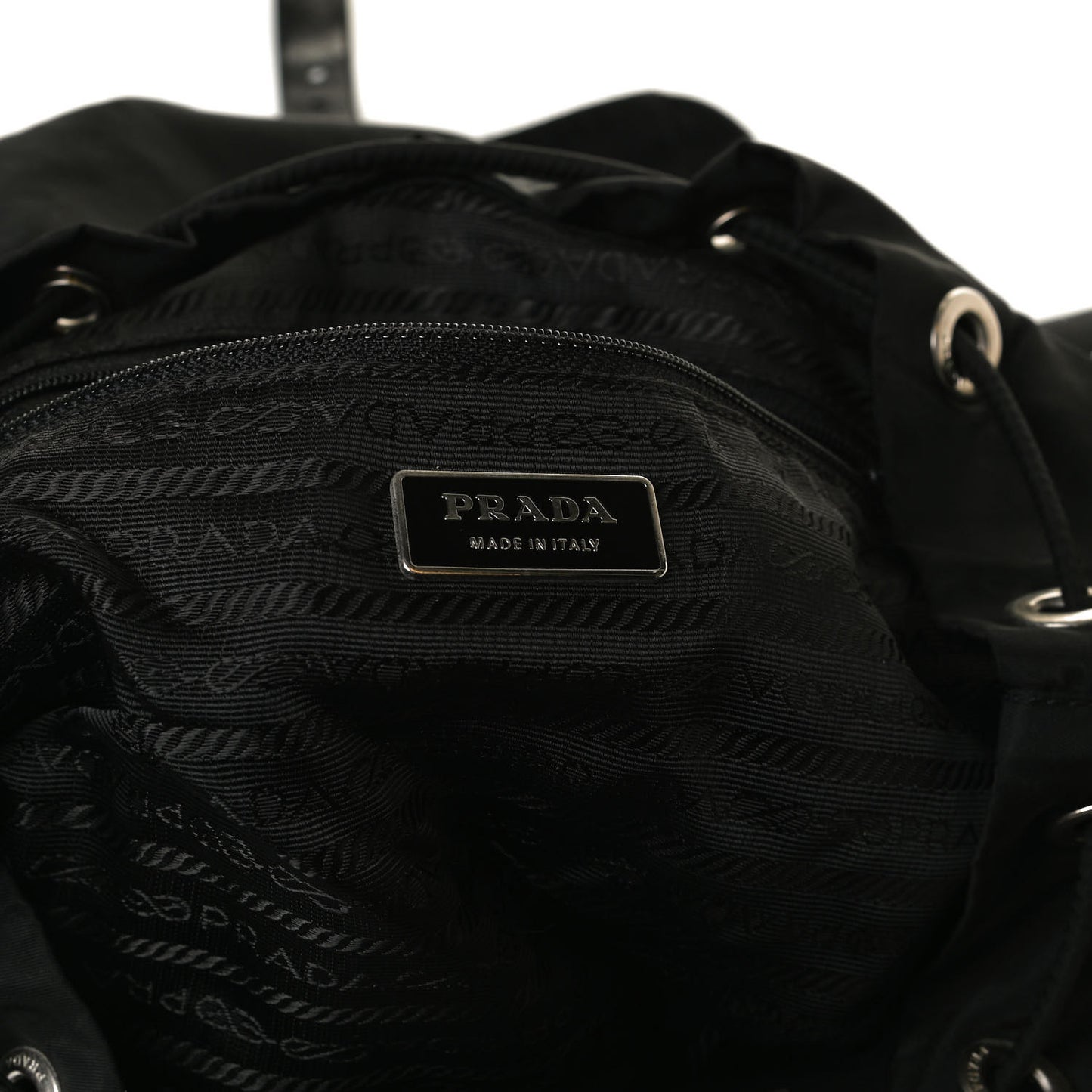 Tessuto Nylon Saffiano Medium Backpack Black