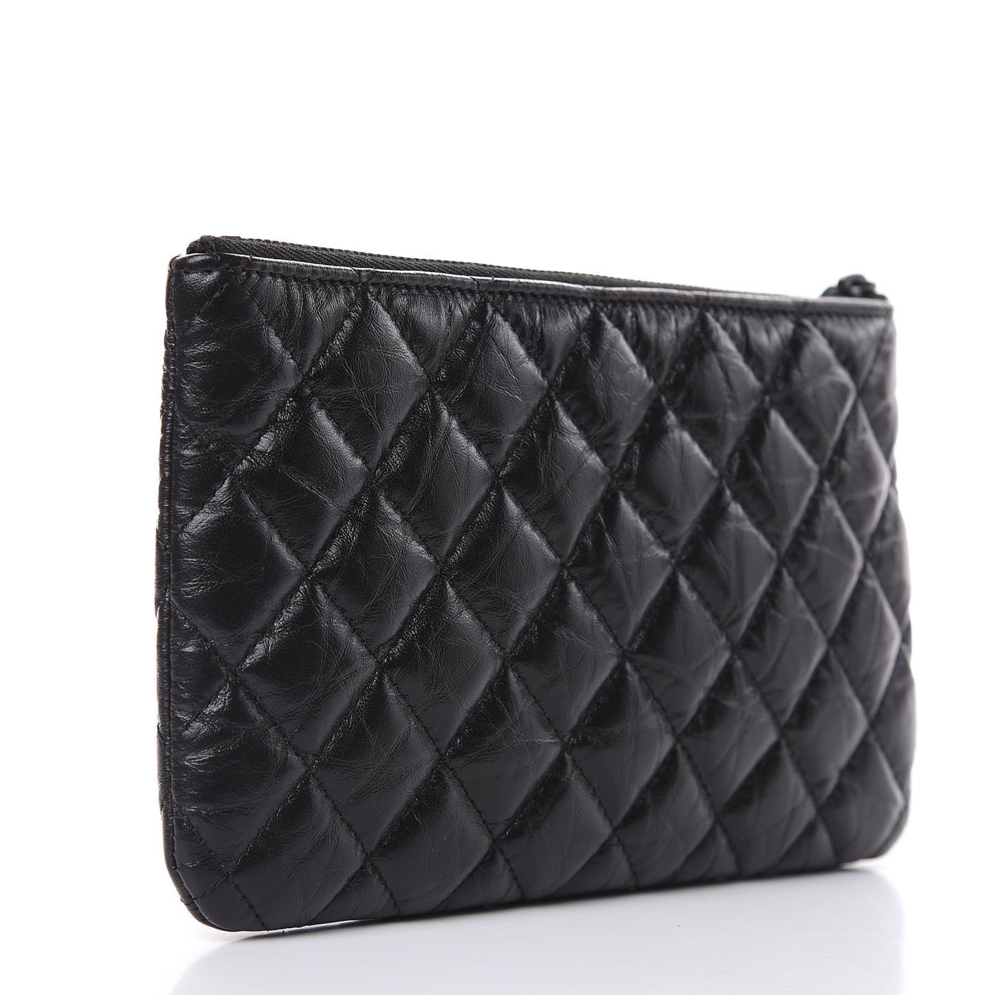 Aged Calfskin Quilted Medium Reissue Cosmetic Case So Black
