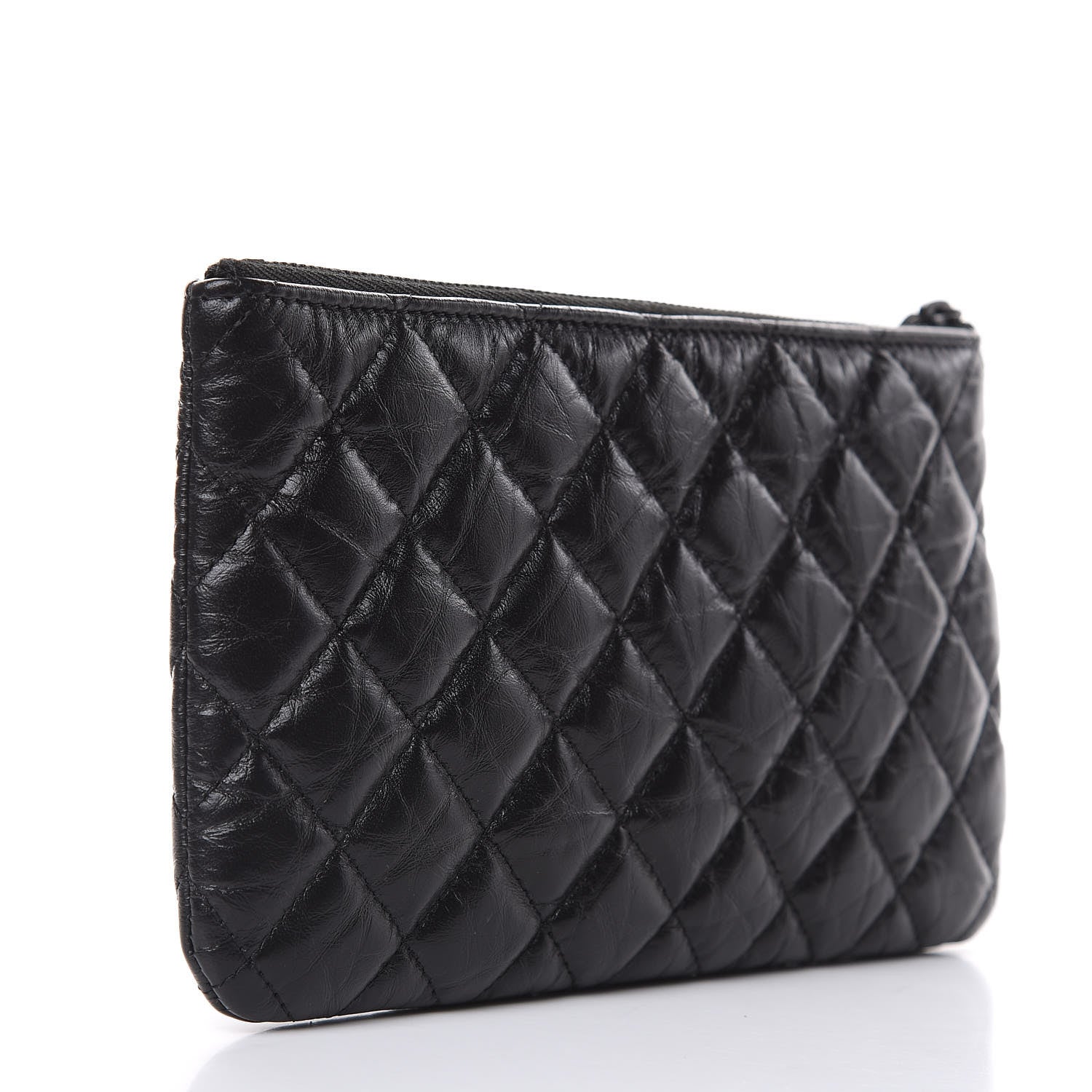 Chanel Aged Calfskin Quilted Medium Reissue Cosmetic Case So Black 3 of 8