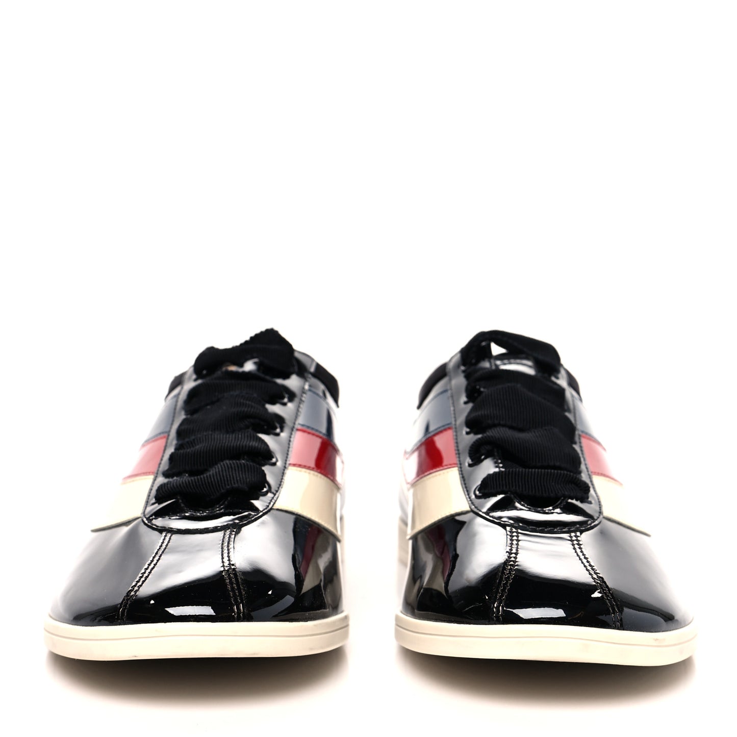 Patent Calfskin Mens Web Falacer Sneakers 10.5 Black