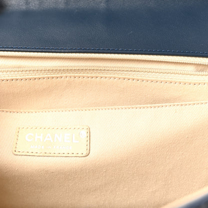 Chanel Calfskin Quilted In the Business Flap Dark Navy Blue 6 of 10