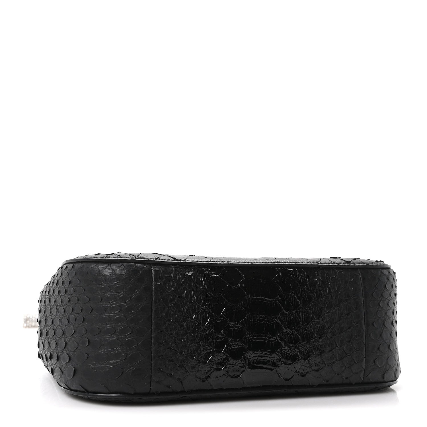 Alexander McQueen Snakeskin Crystal Mini T Bar Top Handle Black 4 of 9