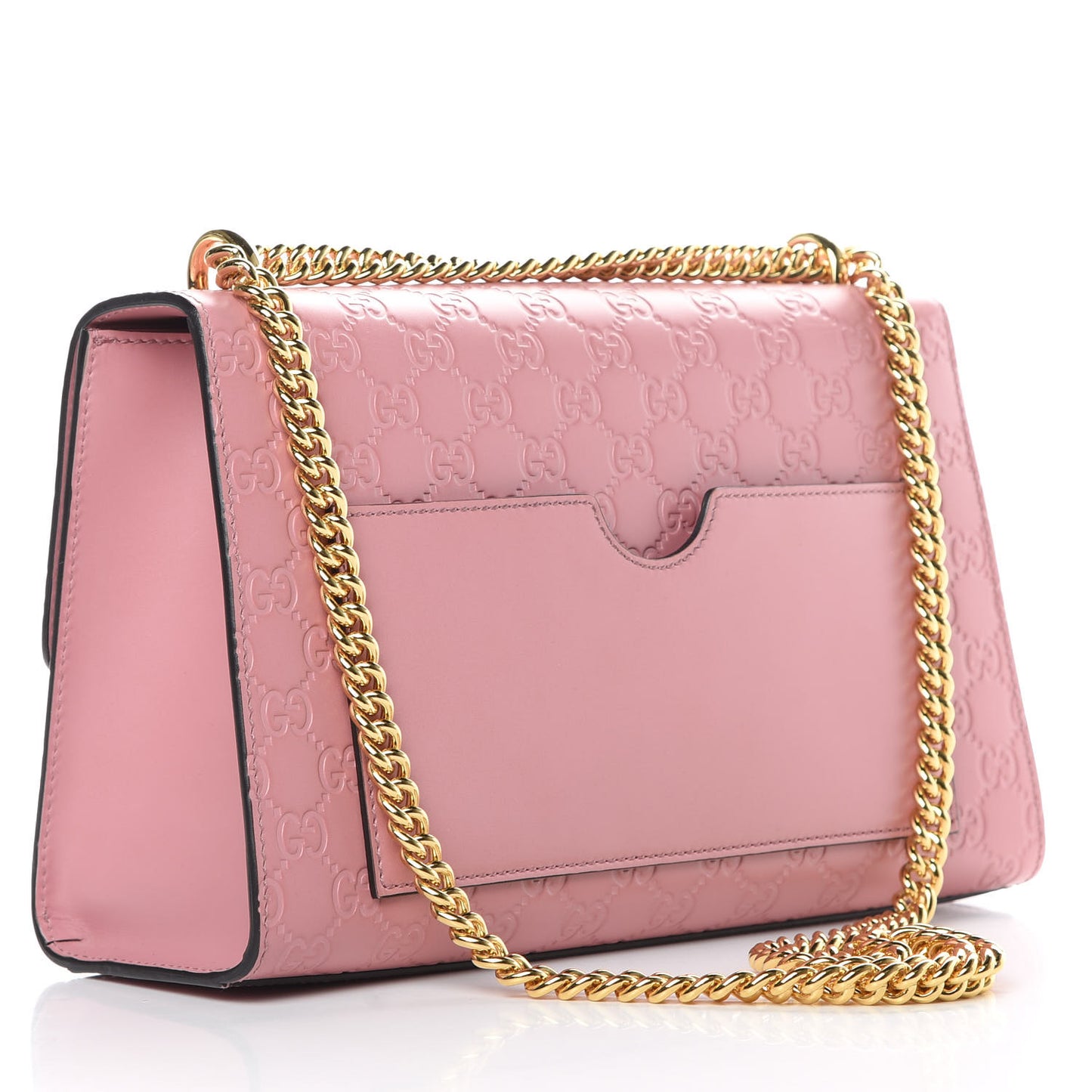 Guccissima Signature Medium Padlock Shoulder Bag Rose Baby Candy