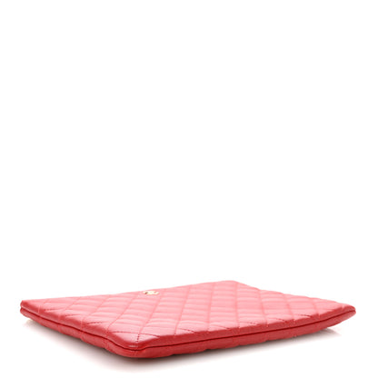 Chanel Lambskin Quilted Medium Casino Beauty CC Cosmetic Case Red 4 of 10