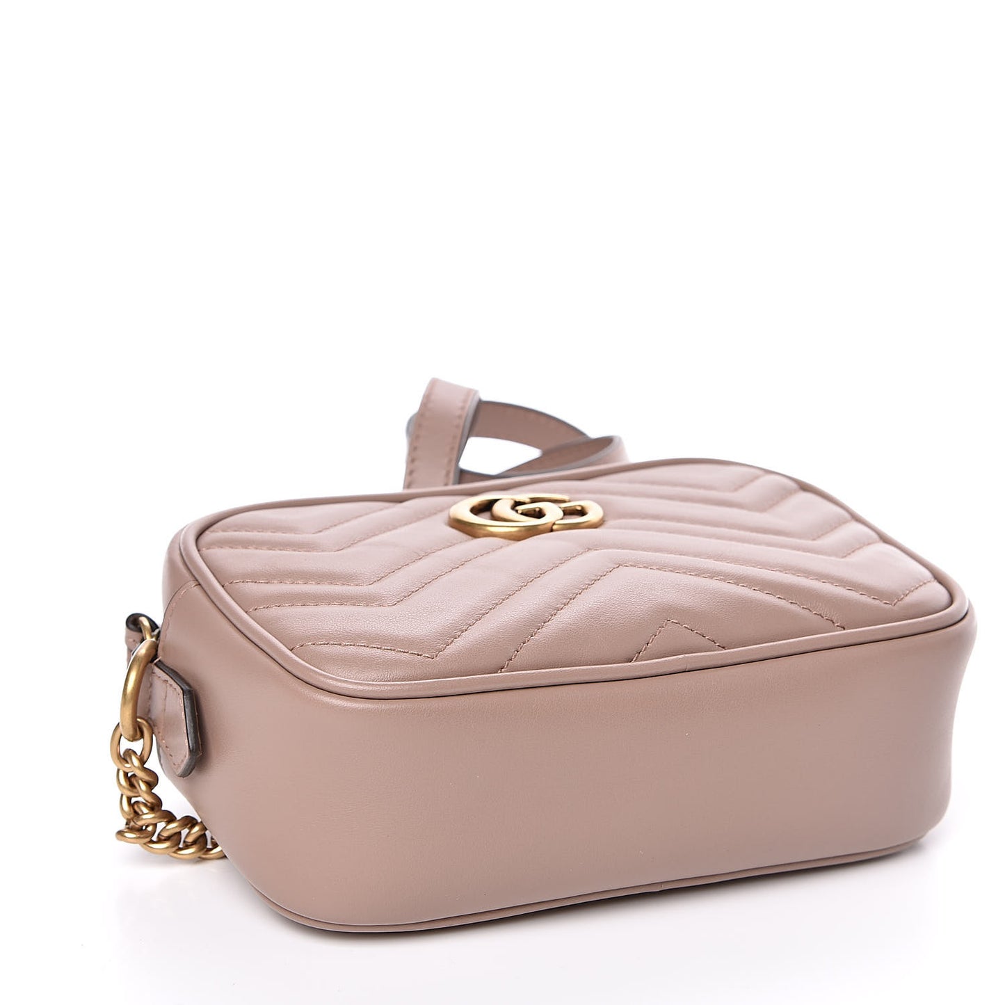 Calfskin Matelasse Mini GG Marmont Chain Shoulder Bag Porcelain Rose