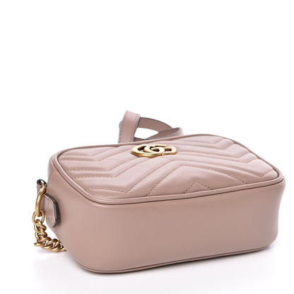 Gucci Calfskin Matelasse Mini GG Marmont Chain Shoulder Bag Porcelain Rose 4 of 10