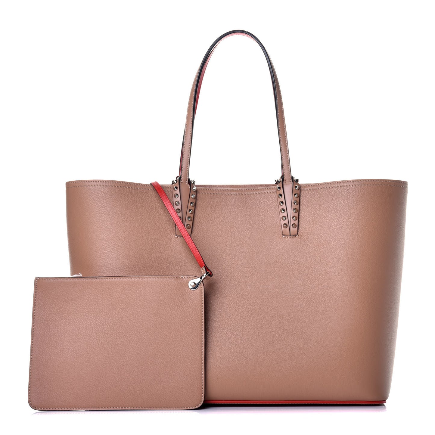 Calfskin Spikes East West Cabata Tote Nude