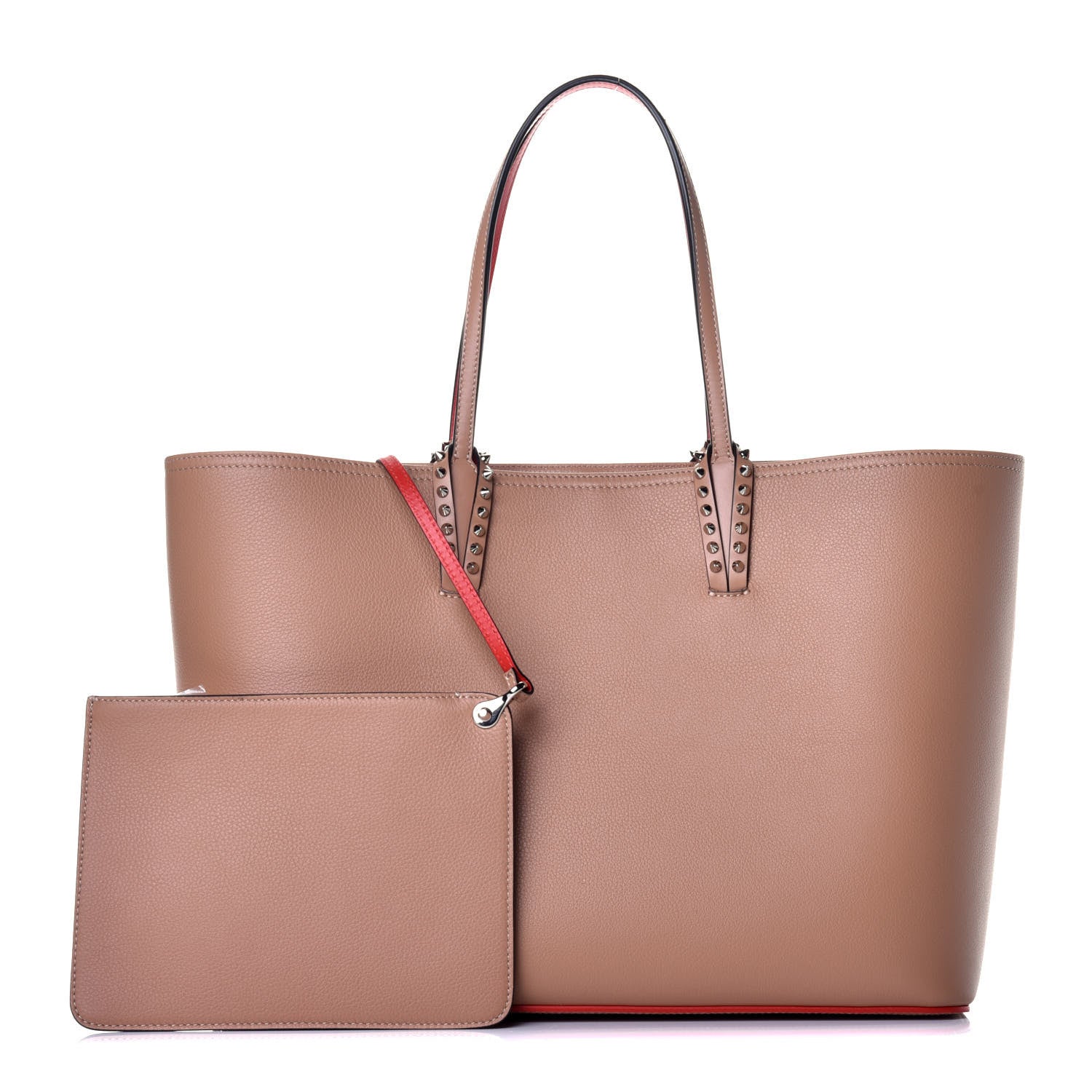Christian Louboutin Calfskin Spikes East West Cabata Tote Nude 1 of 10